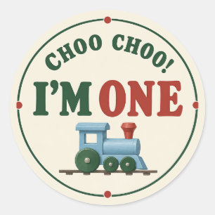 Choo Choo I’m One Train 1st Birthday Sticker