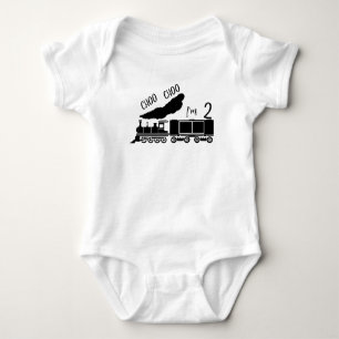 Choo Choo I'm 2, 2nd Birthday Boy Toddler T-shirt Baby Bodysuit