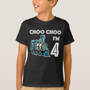Choo Choo I'm 4 years old cute train t shirt