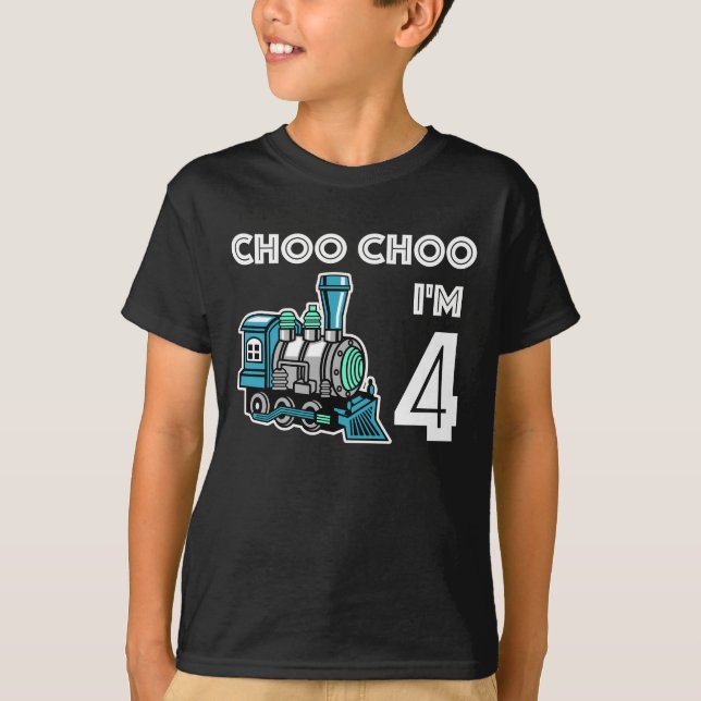 Choo Choo J'ai 4 ans, t-shirt de train mignon (Devant)