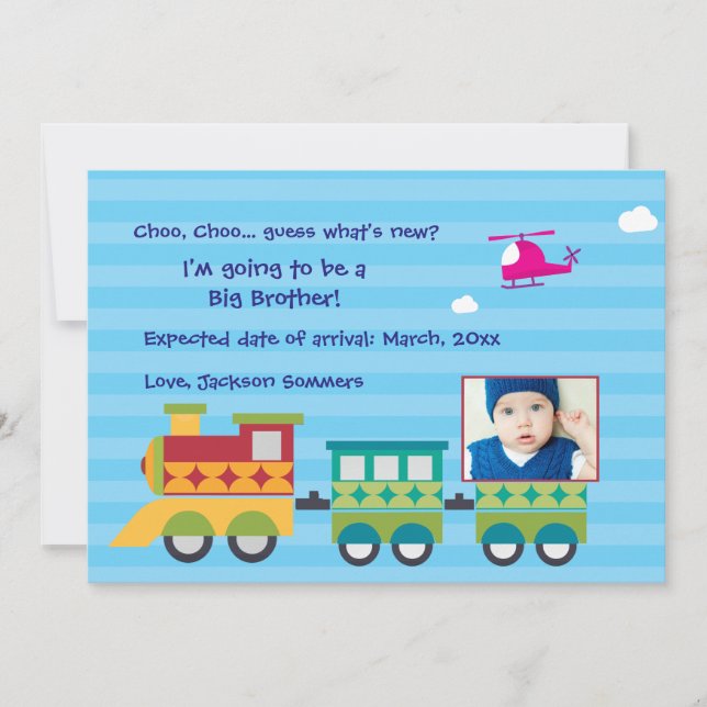 Choo Choo Quoi de neuf Faire-part de grossesse (Devant)