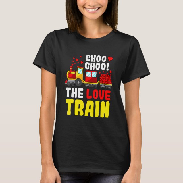 Choo Choo The Love Train Valentines Day Cute Heart T-Shirt (Front)