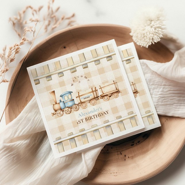 Choo Choo Train 1st Birthday  Napkin (Creator Uploaded)