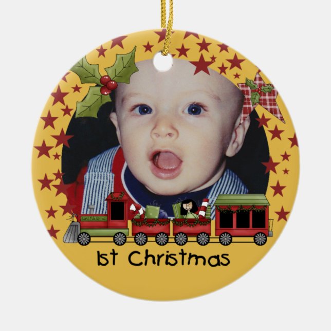 Choo Choo Train 1st Christmas Keepsake Ornament (Front)