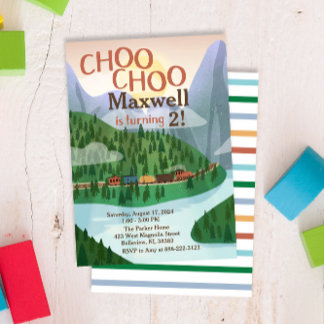 Choo Choo Train Anniversaire Fête Invitation
