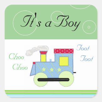 Choo Choo Train Baby Boy Square Sticker
