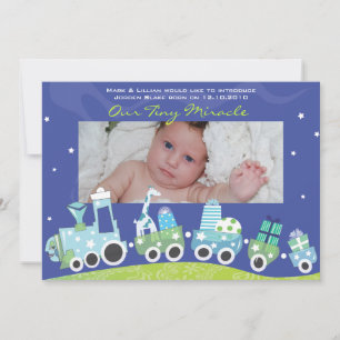 Choo choo Train Baby Faire-part GreetiIng Card