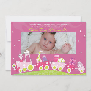 Choo choo Train Baby Faire-part GreetiIng Card