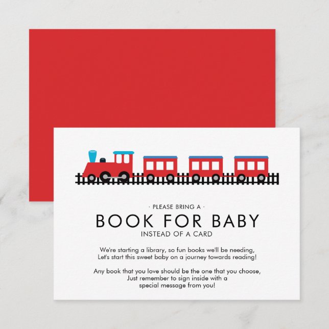 CHOO CHOO TRAIN Baby Shower Book for Baby Invitation (Front/Back)