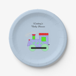 Choo Choo Train Baby Shower Paper Plate