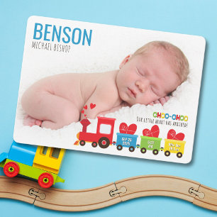 Choo-Choo Train Birth Announcement Card