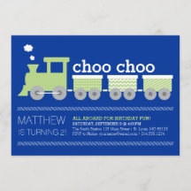 Choo Choo Train Birthday Invitation