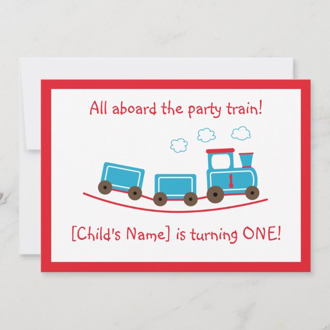 Choo Choo Train Birthday Invitation (Front)