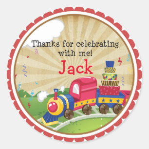 Choo Choo Train Birthday Stickers