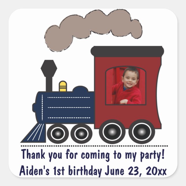 Choo Choo Train Birthday Stickers (Front)