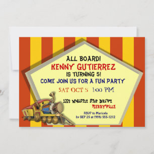 Choo Choo Train Custom Kids Party Invites