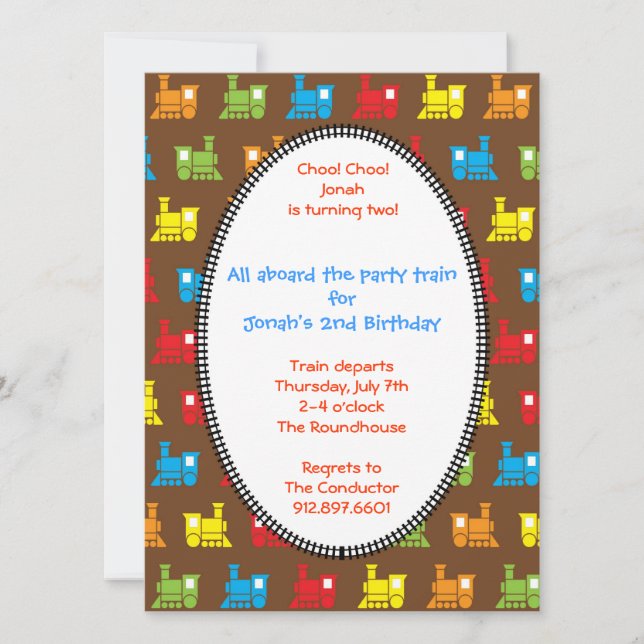 Choo Choo Train Invitation (Front)