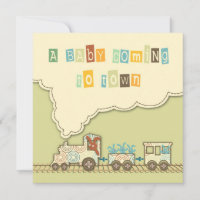 Choo Choo Train Invitation Square