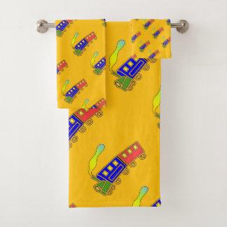 Choo Choo Train Kids Yellow   Bath Towel Set