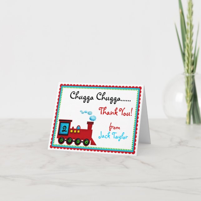 Choo Choo Train Merci Cartes De Notes (Devant)