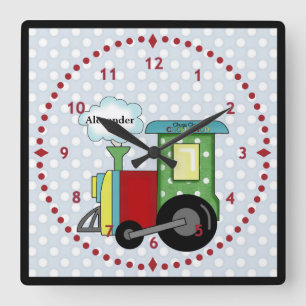 Choo Choo Train Nursery Wall Clock