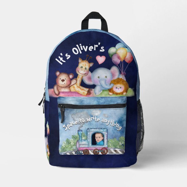Choo Choo Train Printed Backpack (Front)