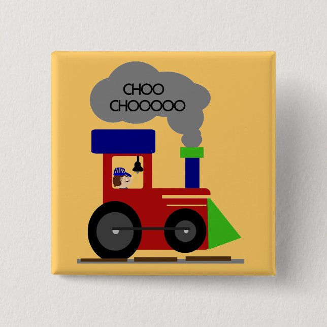 Choo Choo Train tshirts and Gifts 2 Inch Square Button (Front)
