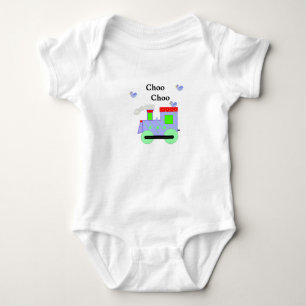 Choo Choo Train with Blue Birds Baby Bodysuit