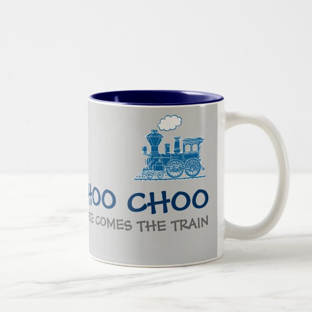 Choo Choo vient ici le train navy & mug gris (Droit)
