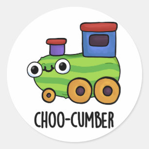 Choo-cumber Funny Cucumber Pun  Classic Round Sticker
