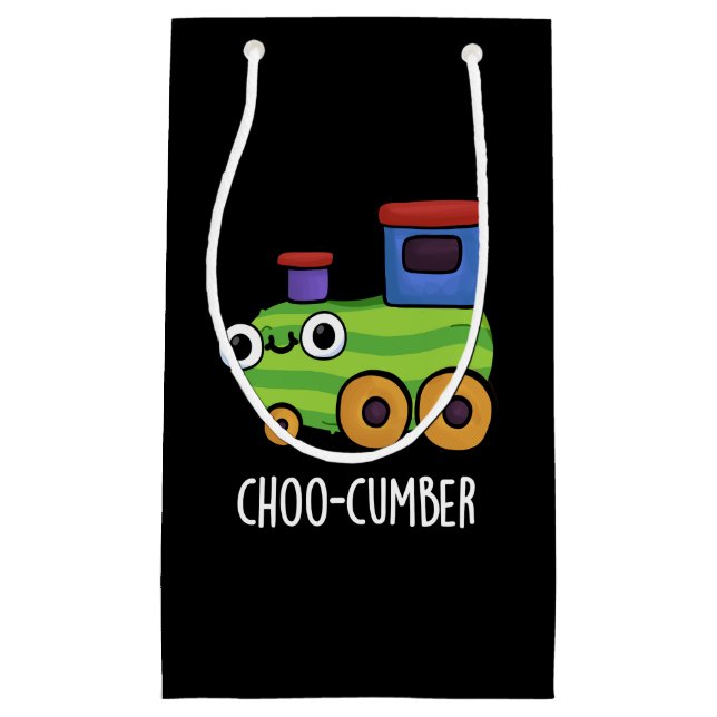 Choo-cumber Funny Cucumber Pun Dark BG Small Gift Bag (Front)