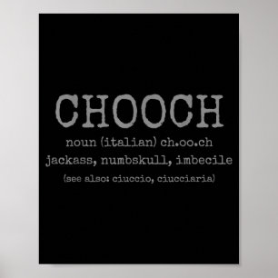 Chooch Definition Italian Slang Funny Italy Italia Poster