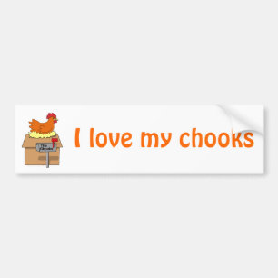 Chook House Funny Chicken on House Cartoon Bumper Sticker