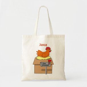 Chook House Funny Chicken on House Cartoon Tote Bag