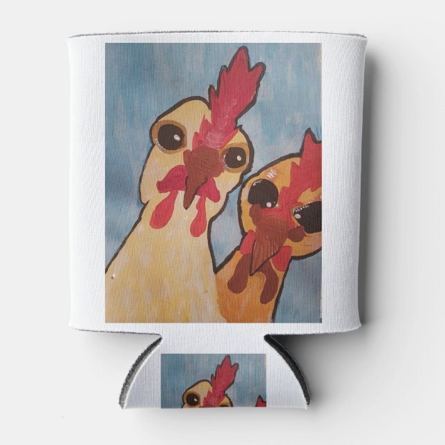 CHOOKS KEEP WATCH ! CAN COOLER (Front)