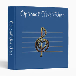 Choose a Colour Embossed Look Treble Clef and Hear Binder