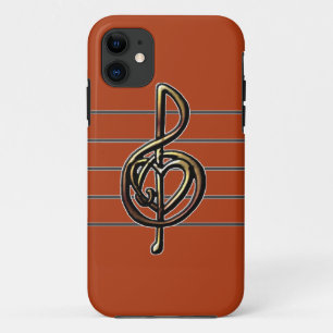 Choose a Colour Embossed Look Treble Clef and Hear iPhone 11 Case