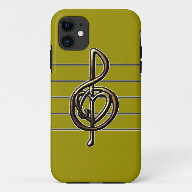 Choose a Colour Embossed Look Treble Clef and Hear Case-Mate iPhone Case (Back)
