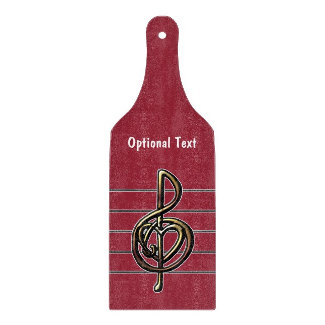 Choose a Colour Embossed Look Treble Clef and Hear Cutting Board (Front)