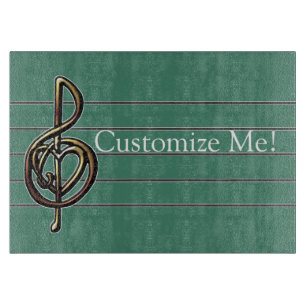 Choose a Colour Embossed Look Treble Clef and Hear Cutting Board
