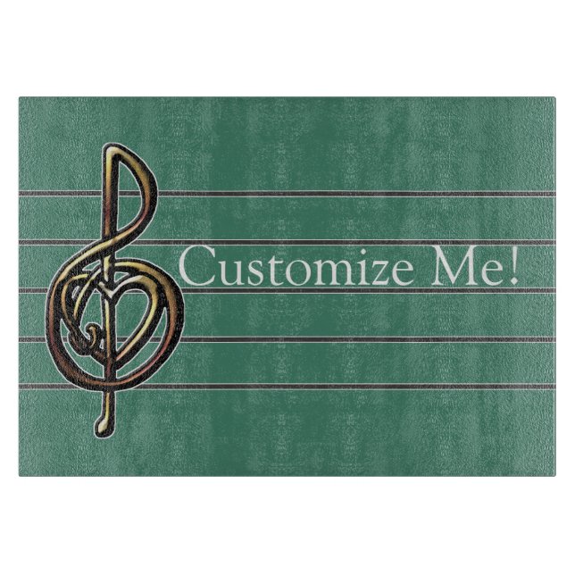 Choose a Colour Embossed Look Treble Clef and Hear Cutting Board (Front)