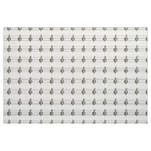 Choose a Colour Embossed Look Treble Clef and Hear Fabric