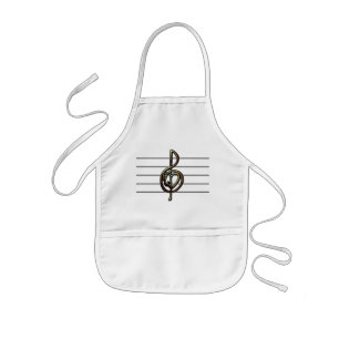 Choose a Colour Embossed Look Treble Clef and Hear Kids Apron