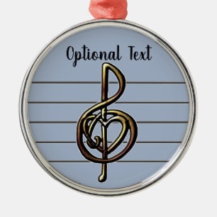 Choose a Colour Embossed Look Treble Clef and Hear Metal Ornament