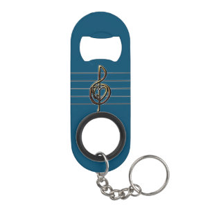 Choose a Colour Embossed Look Treble Clef and Hear Mini Bottle Opener