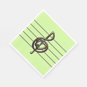 Choose a Colour Embossed Look Treble Clef and Hear Napkin