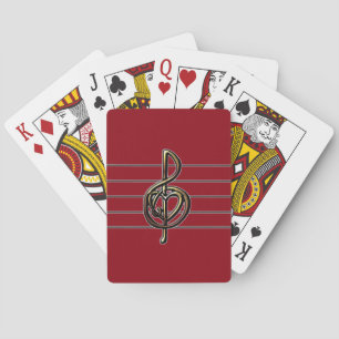 Choose a Colour Embossed Look Treble Clef and Hear Playing Cards