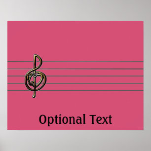 Choose a Colour Embossed Look Treble Clef and Hear Poster