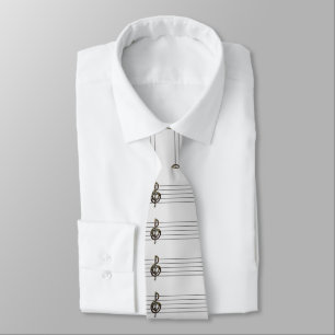 Choose a Colour Embossed Look Treble Clef and Hear Tie