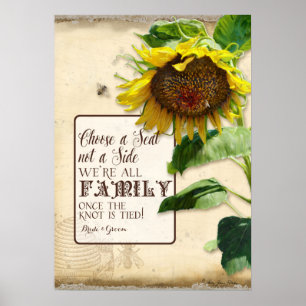 Choose a Seat not a Side Family Wedding Sign Tan
